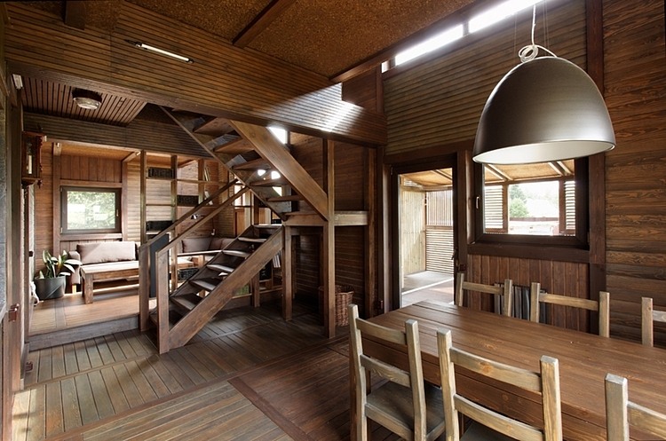 Wood Patchwork House by Peter Kostelov
