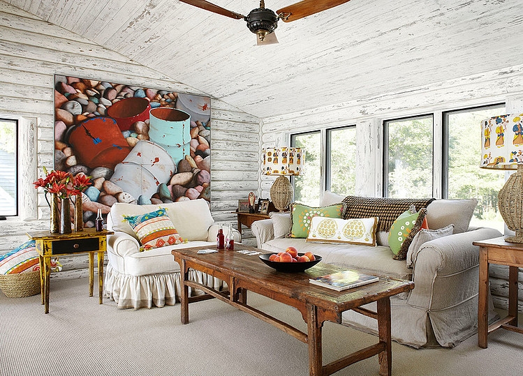 Whitewashed Lake Cabin by Jessica Jubelirer Design