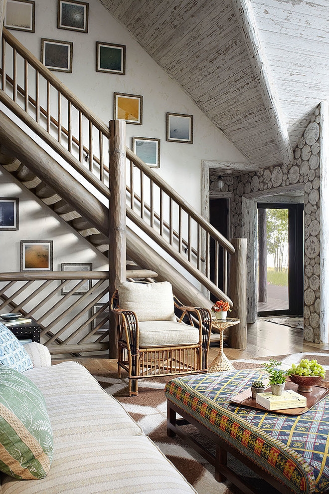 Whitewashed Lake Cabin by Jessica Jubelirer Design