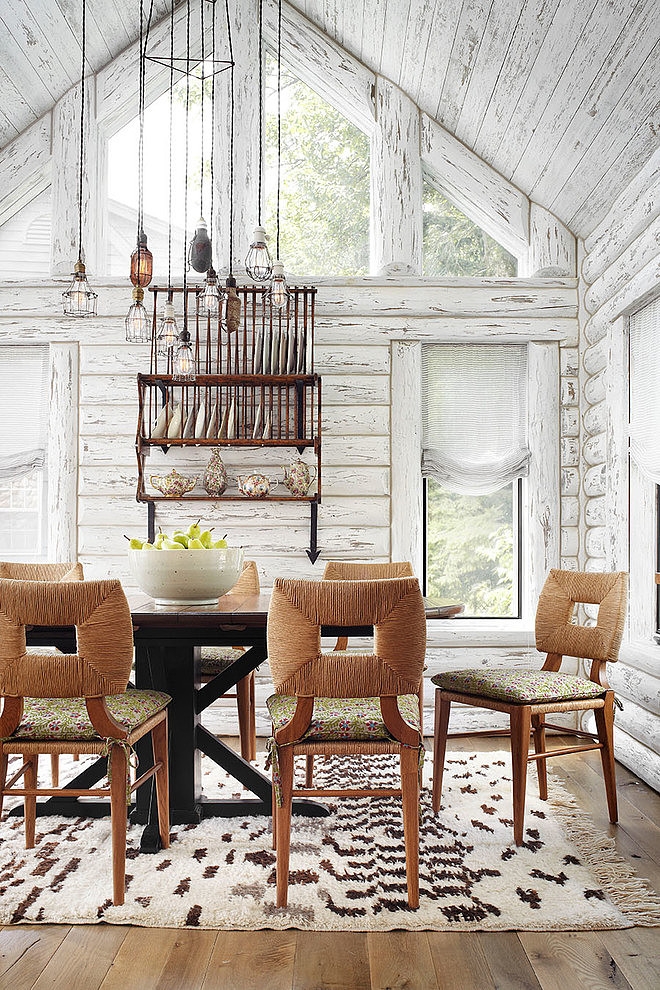 Whitewashed Lake Cabin by Jessica Jubelirer Design