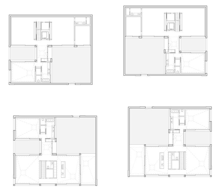 4 Courtyard Houses by Think Architecture