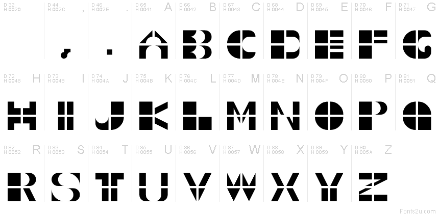 2x2 letters Regular font