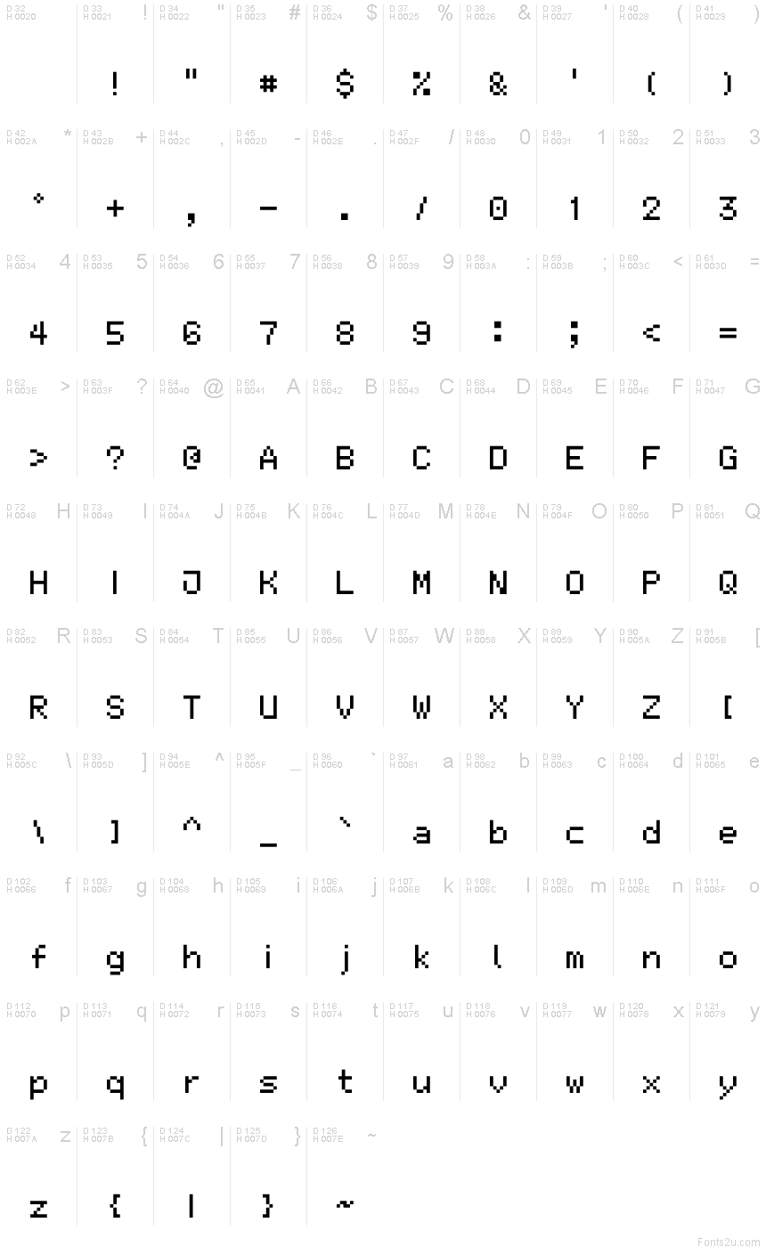  5x7  practical Regular font 