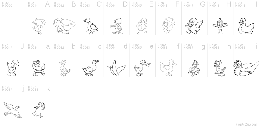 基本ラテン文字 - 文字マップ
