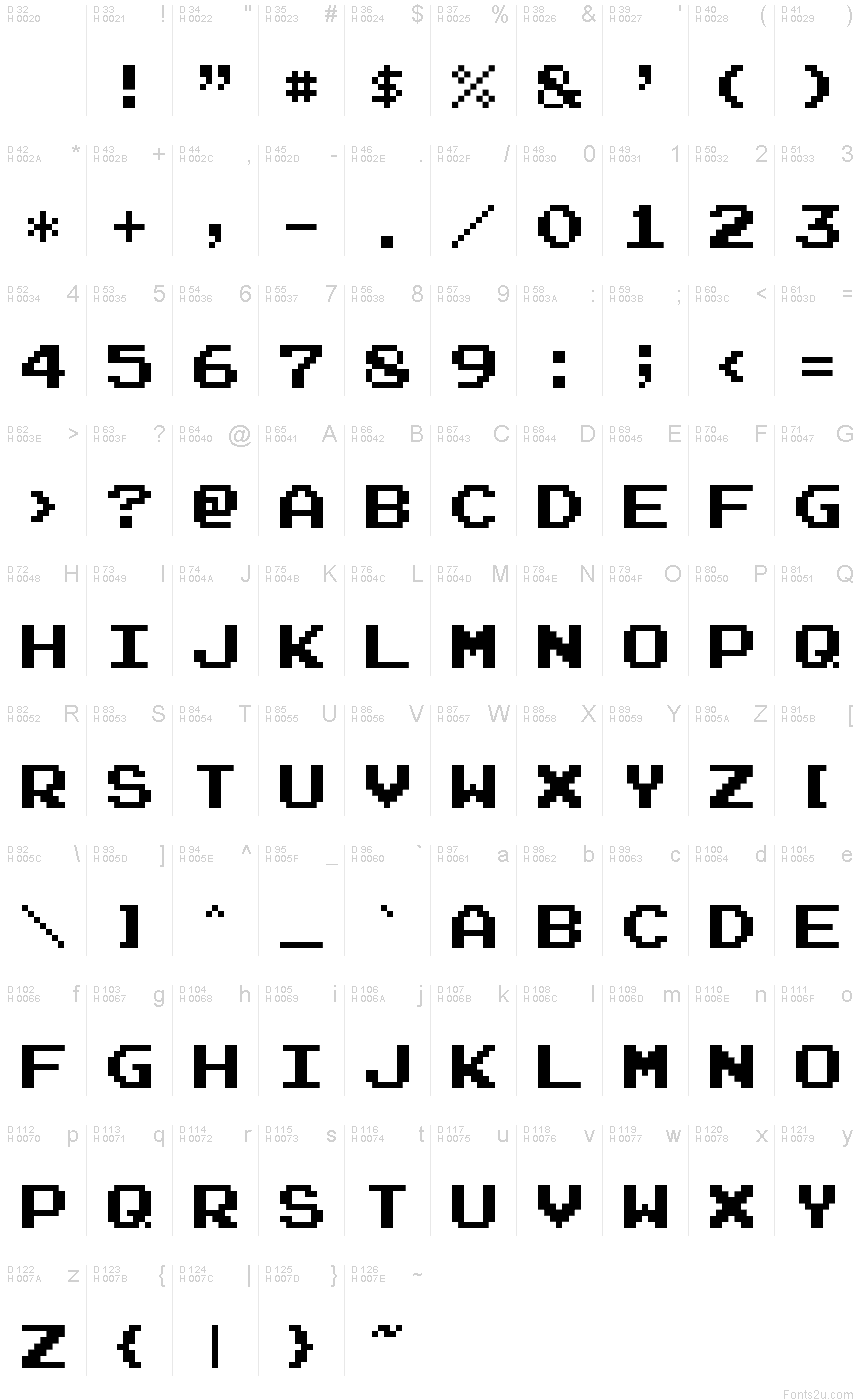 Bitmap fonts