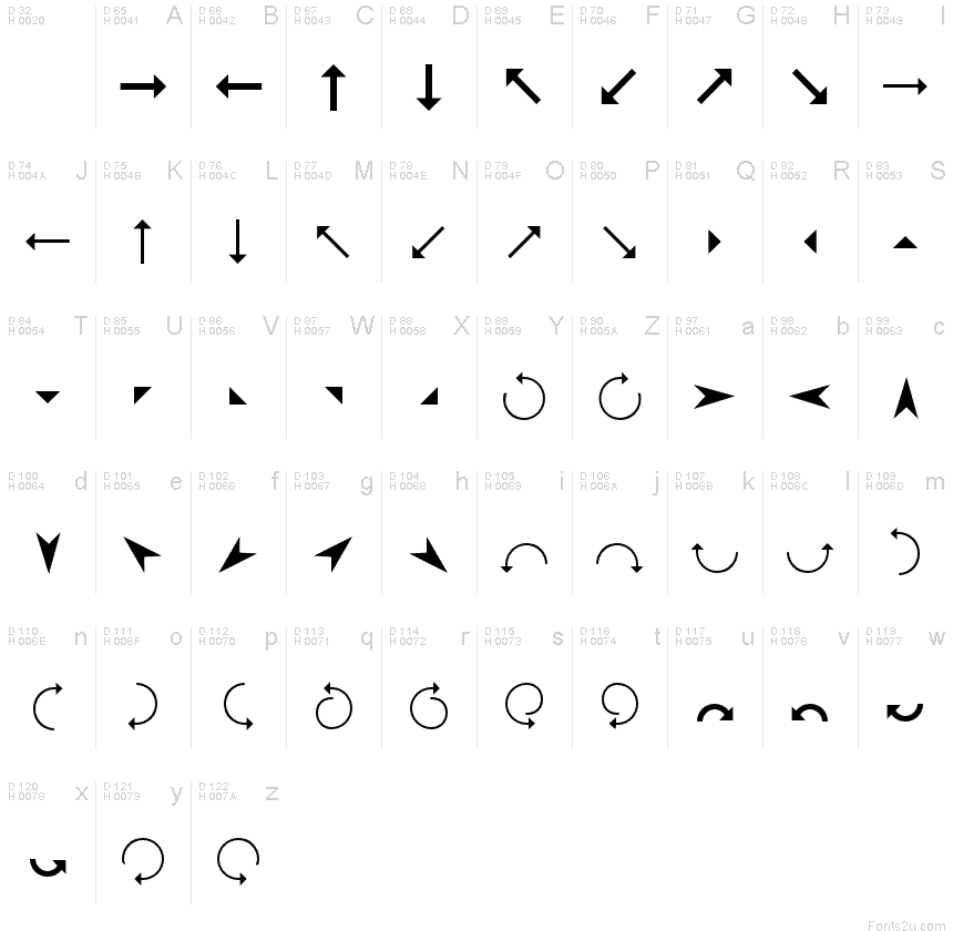 arrows-font