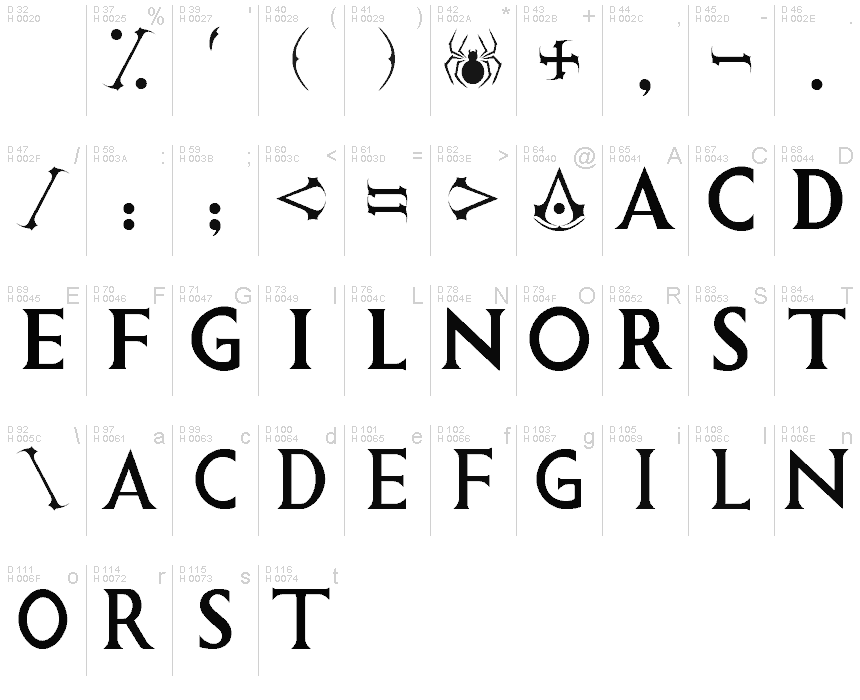 assassins creed font assassins creed font