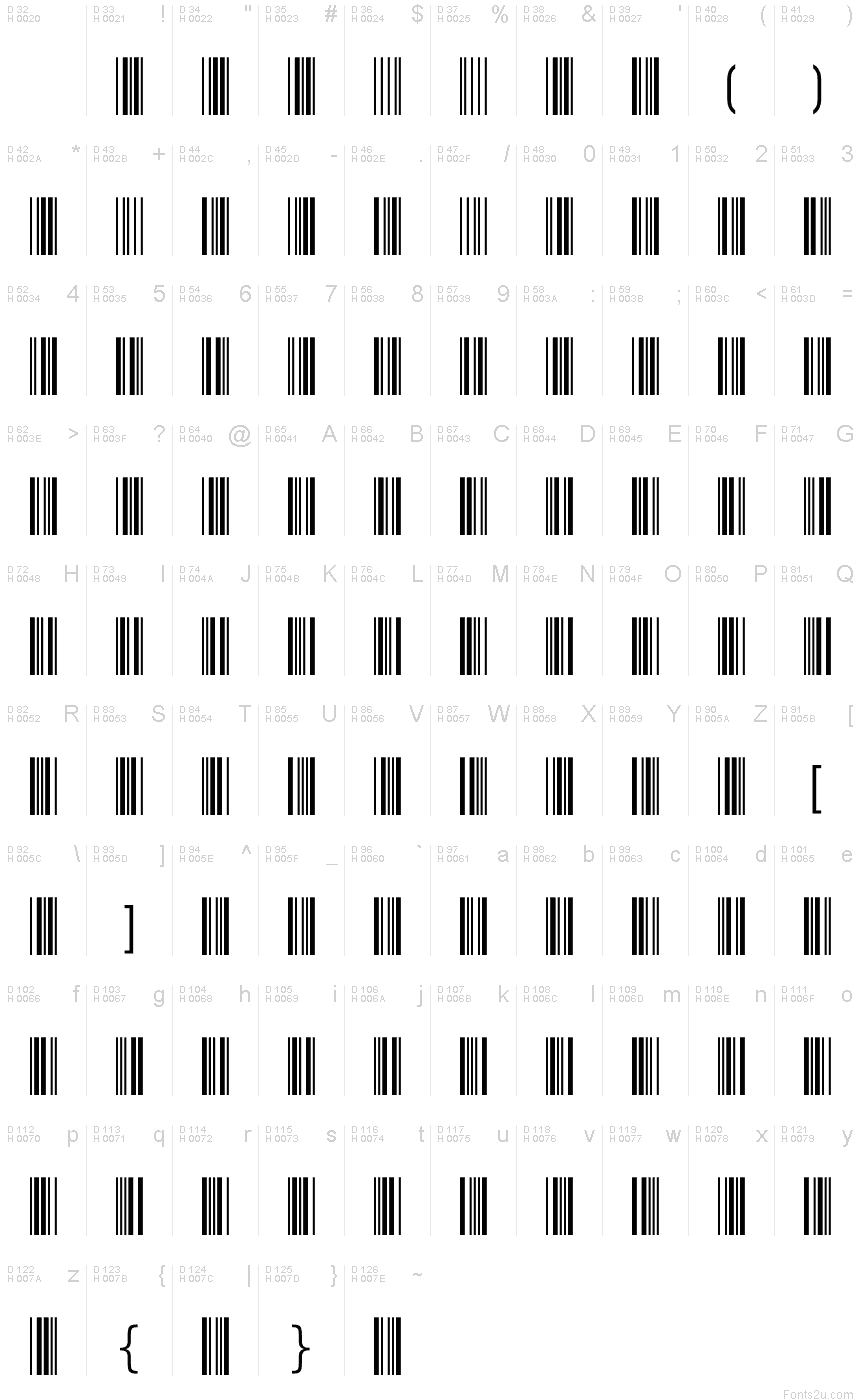 Bar Code 39 Font