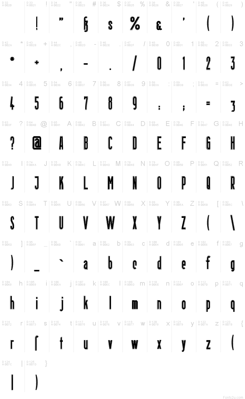 Latin de base - Table de caractères