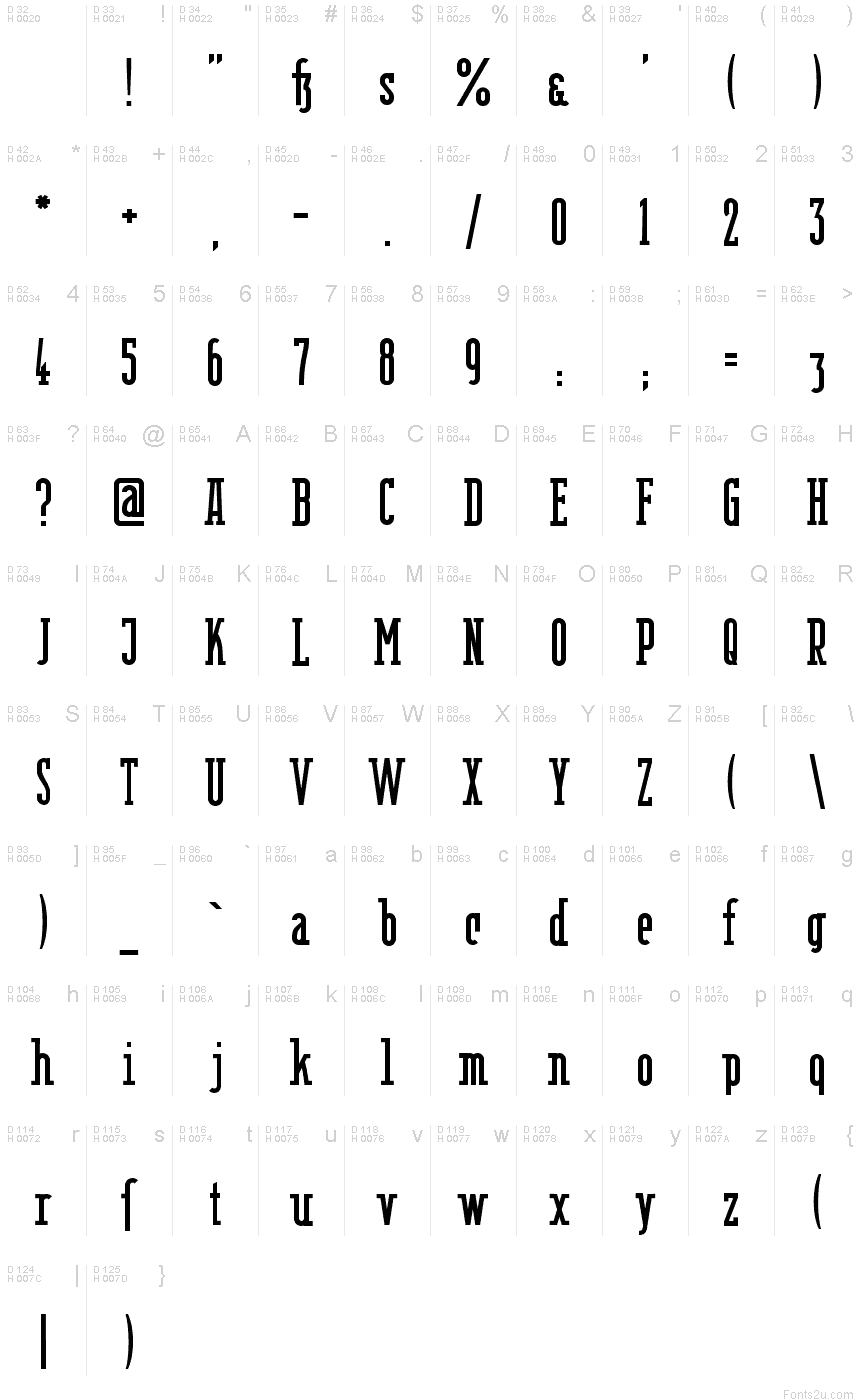 Latin de base - Table de caractères