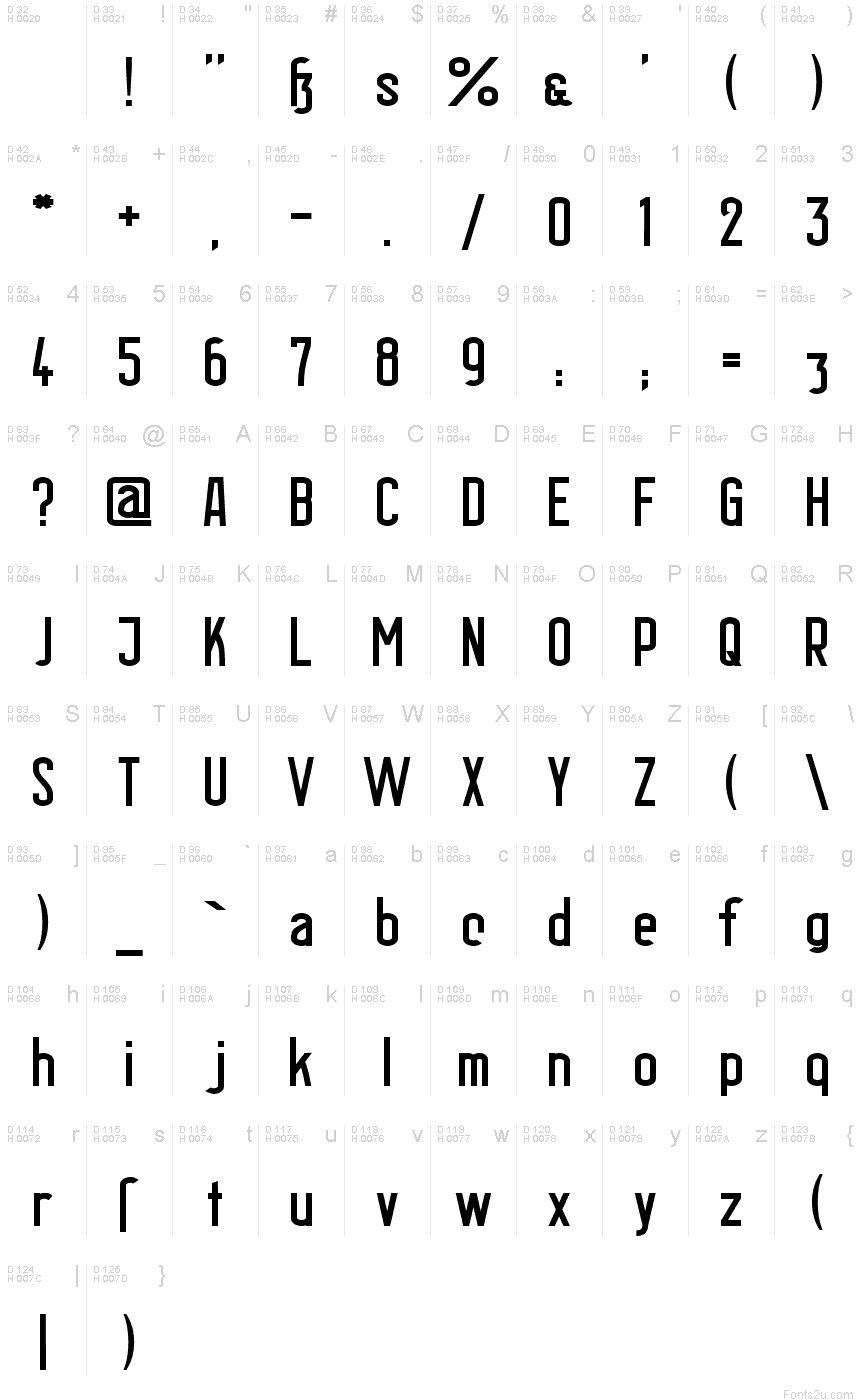 Latin de base - Table de caractères