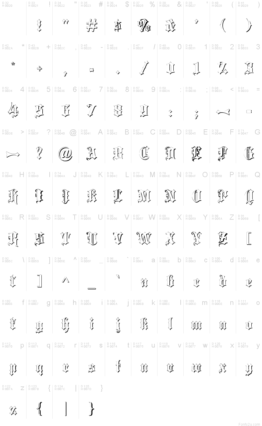 Blackletter Shadow Font