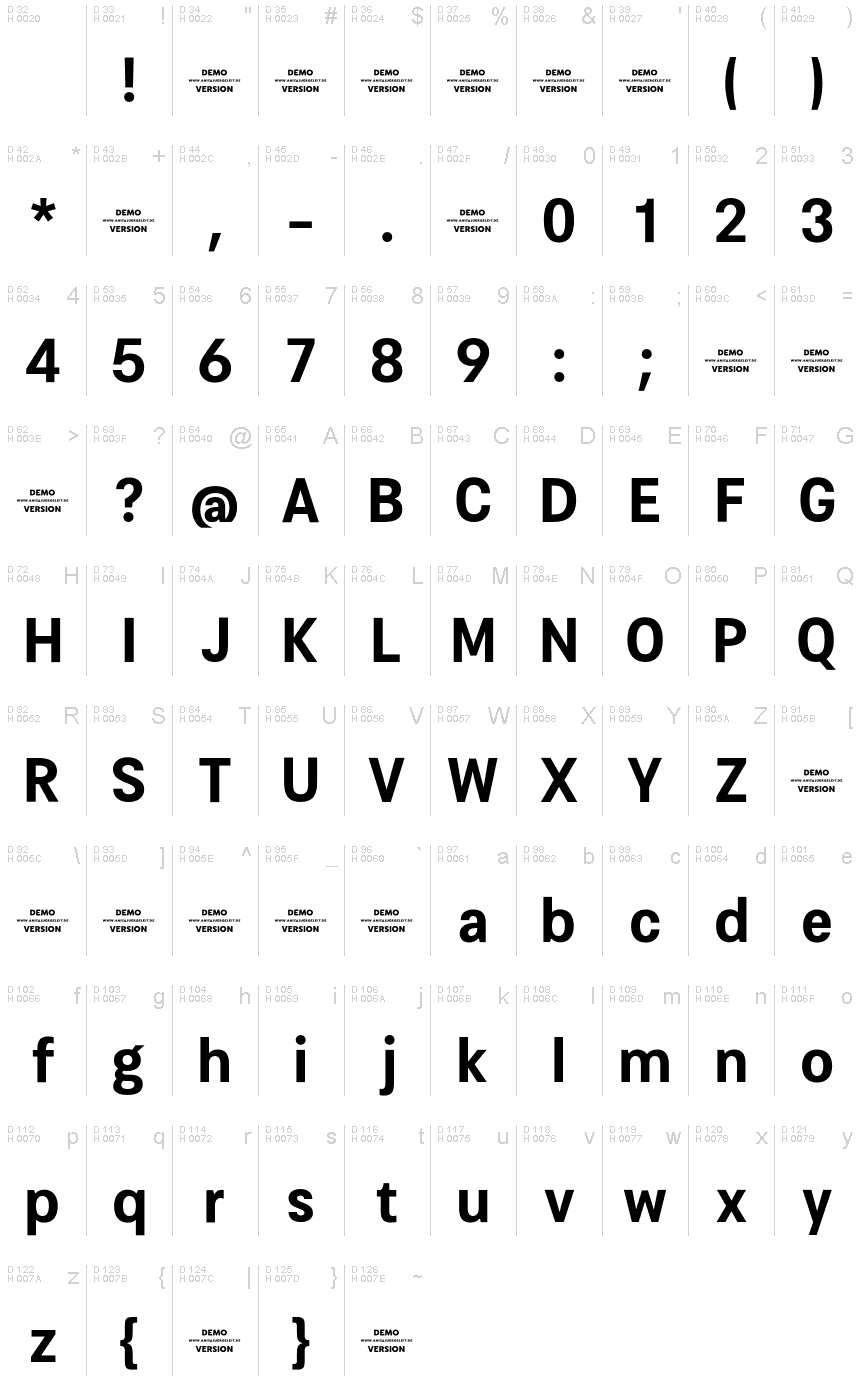 Latin de base - Table de caractères