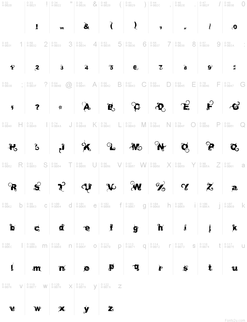 free fonts with curly glyphs