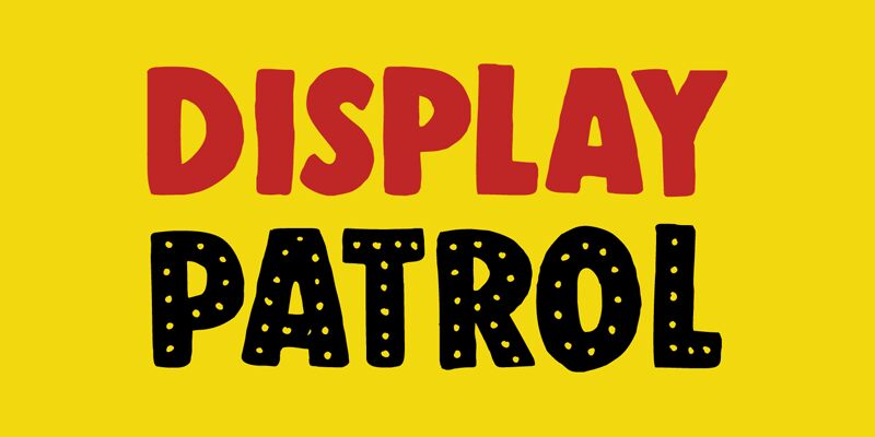 Download Dk Display Patrol Regular Font PSD Mockup Templates