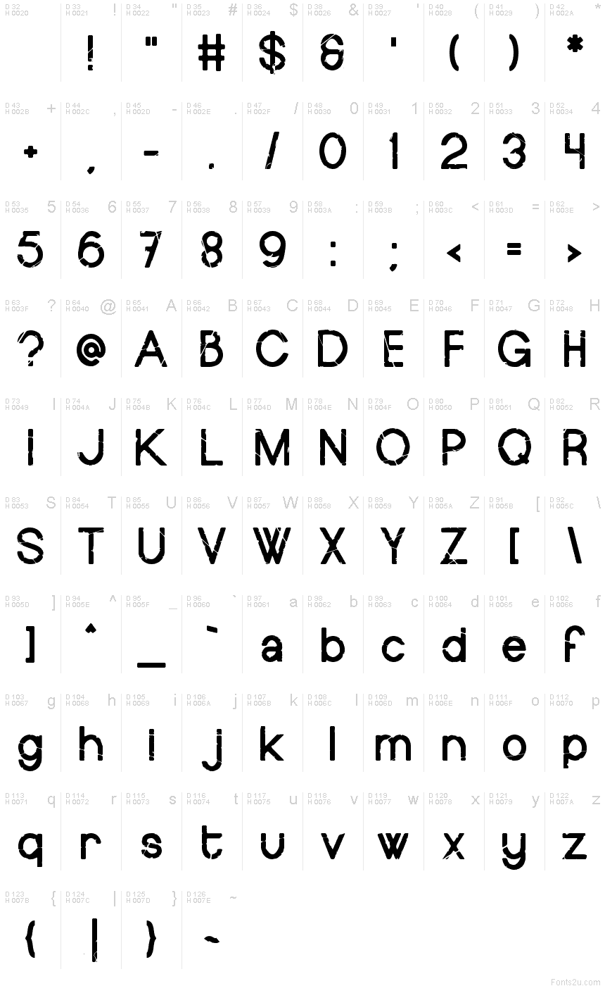 Latin de base - Table de caractères