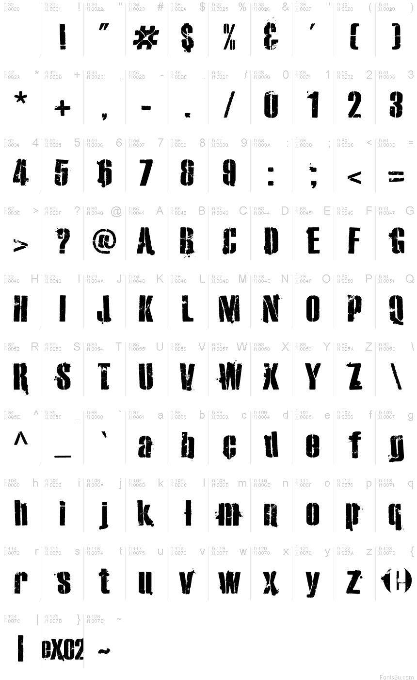 Exo2 Stencil Schriftart