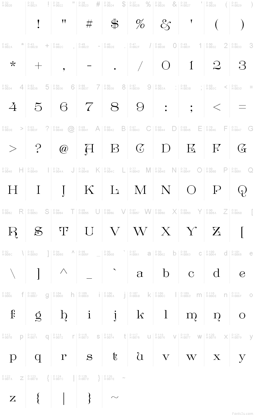 victorian style font in word