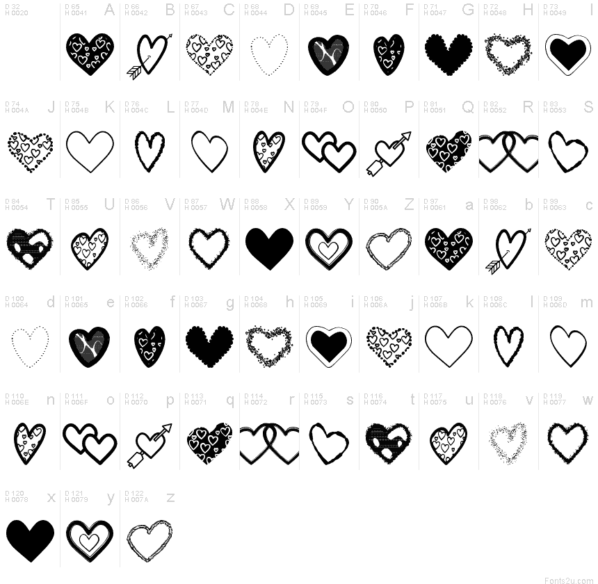 copy and paste heart font