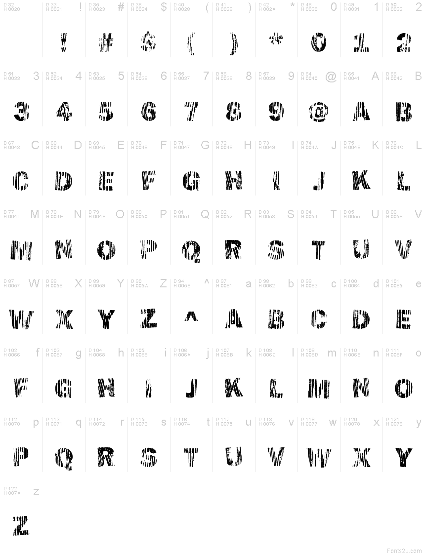 Latin de base - Table de caractères