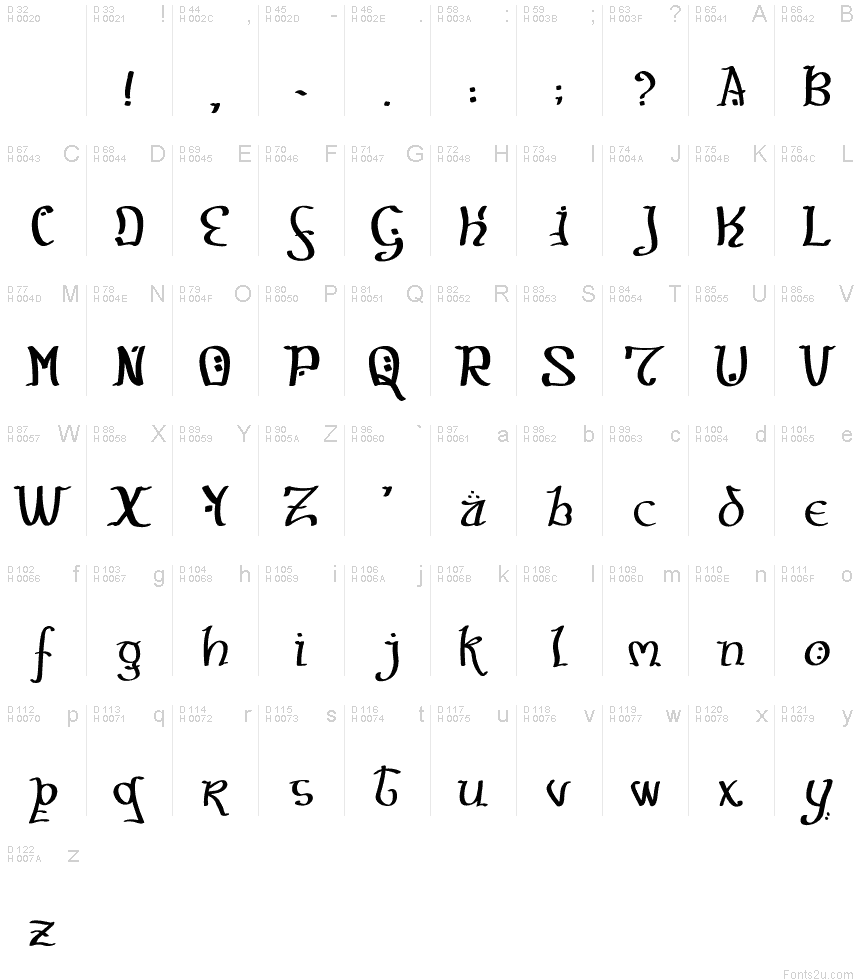 Hobbit script font