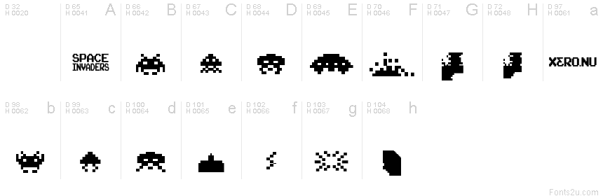 Invaders from Space font Invaders from Space font
