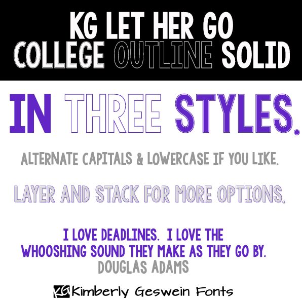 Kg Let Her Go Outline Font