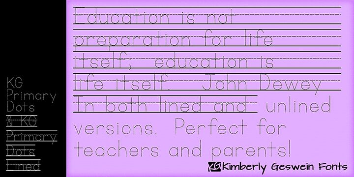 Kg Primary Dots Lined Alt Font