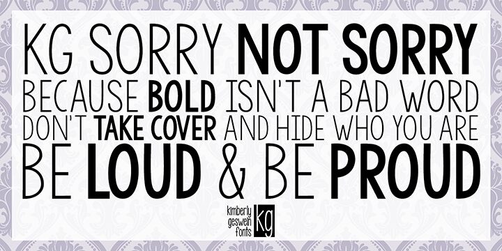 Kg Sorry Not Sorry Chub Font
