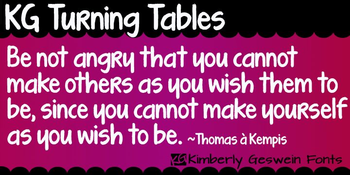 Kg Turning Tables Font