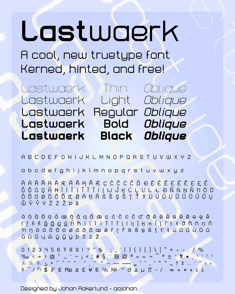 Lastwaerk Black Oblique Font