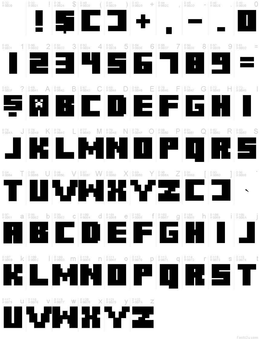 жирный майнкрафт font #9