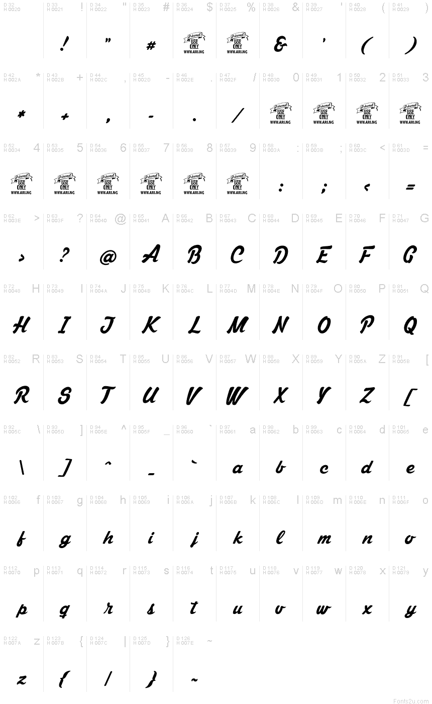 mastoc personal font