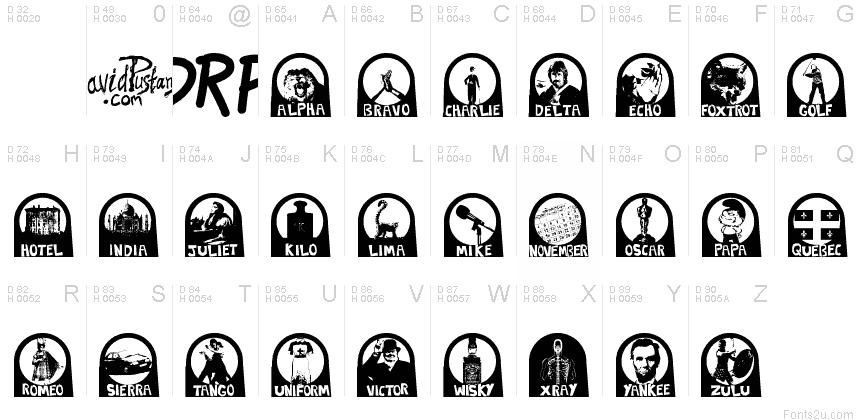 nato phonetic alphabet font