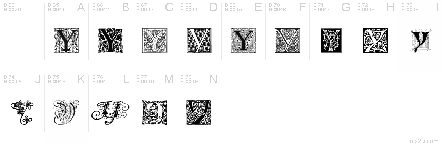 Ornamental Initials Y フォント