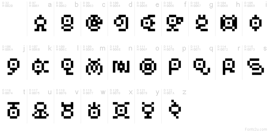 Pokemon Unown GB font Pokemon Unown GB font
