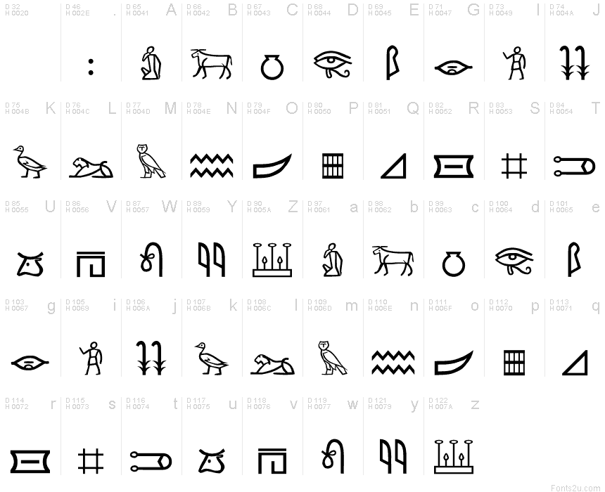 RK Meroitic Hieroglyphics Font
