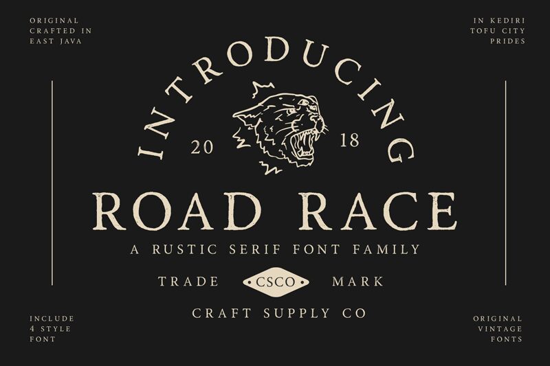 Road Race Free Rough Font