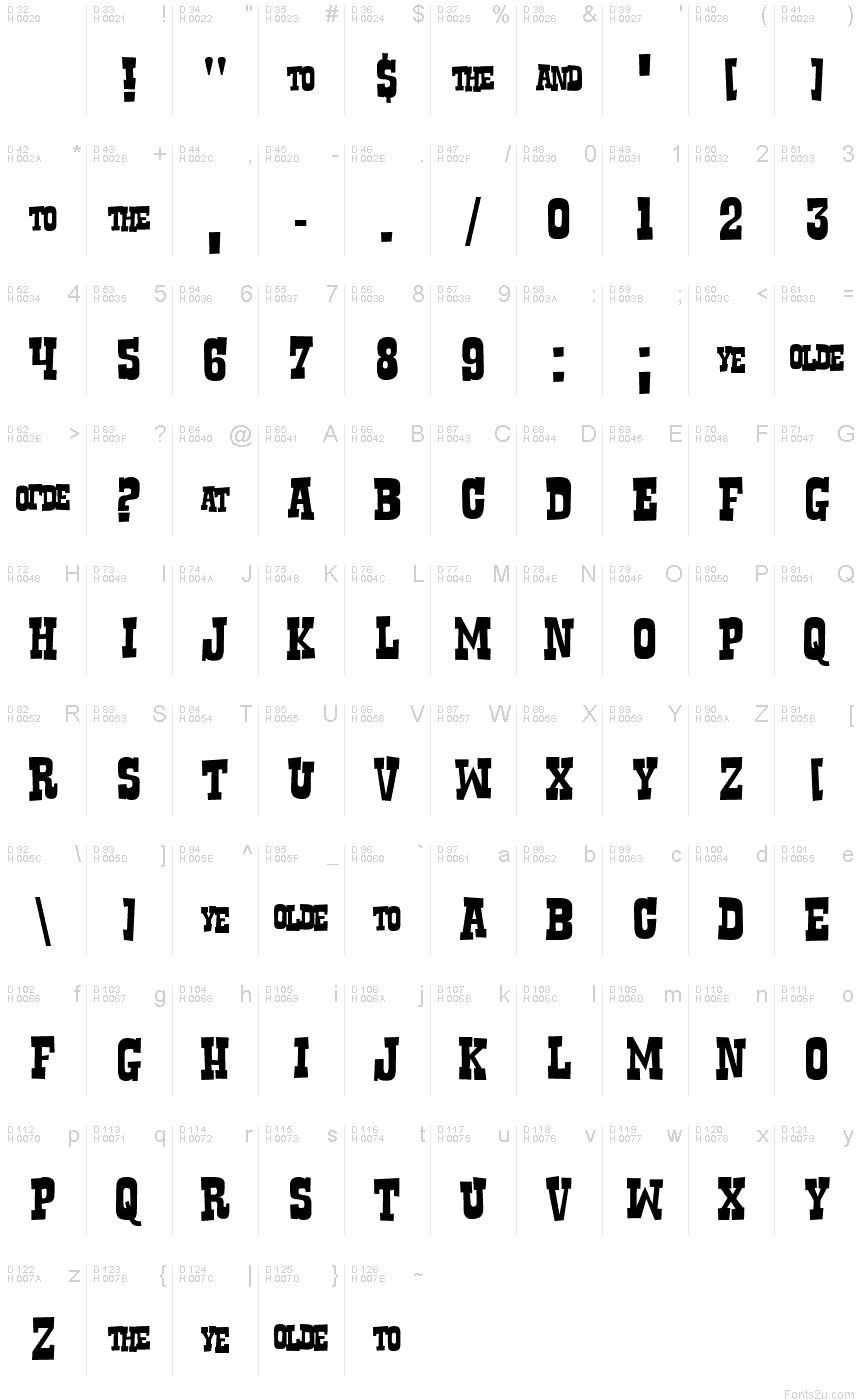 Basic Latin - charmap