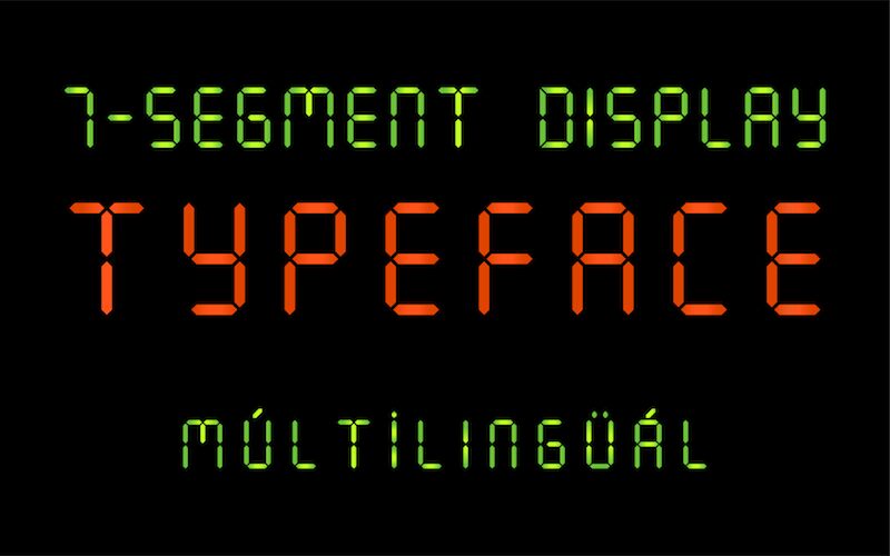 7 segment display font microsoft word