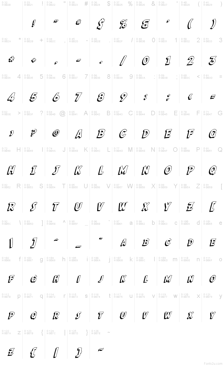 Sf Comic Script Shaded Font