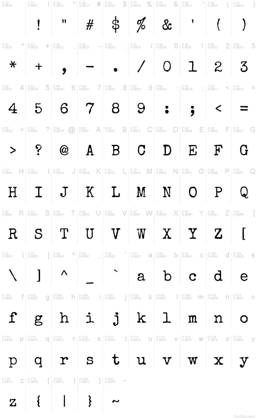 Latin de base - Table de caractères
