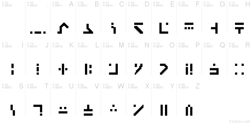 Standard Galactic Alphabet Regular Font