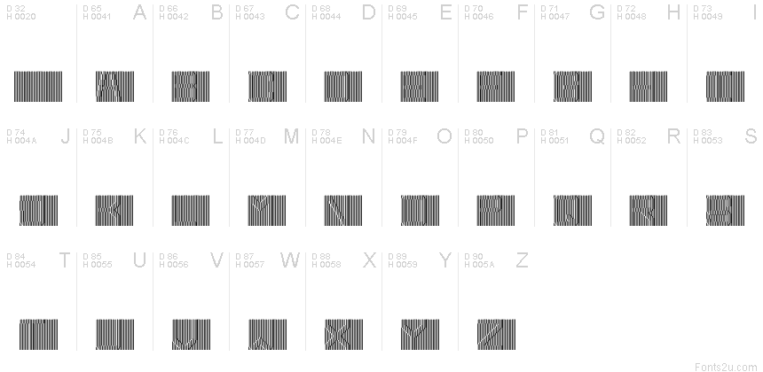 基本拉丁字母 - 字符地图
