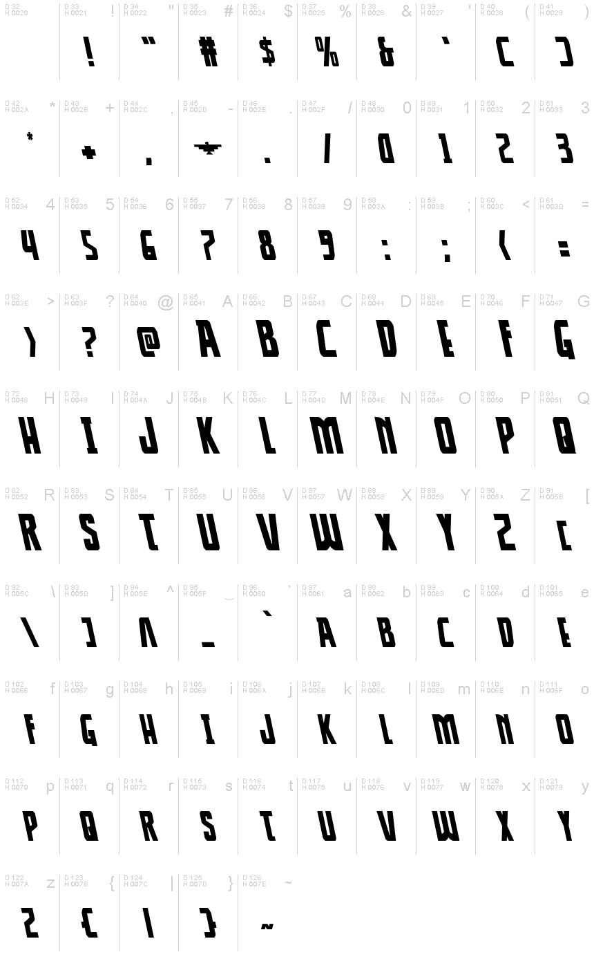 Thunder-Hawk Leftalic font