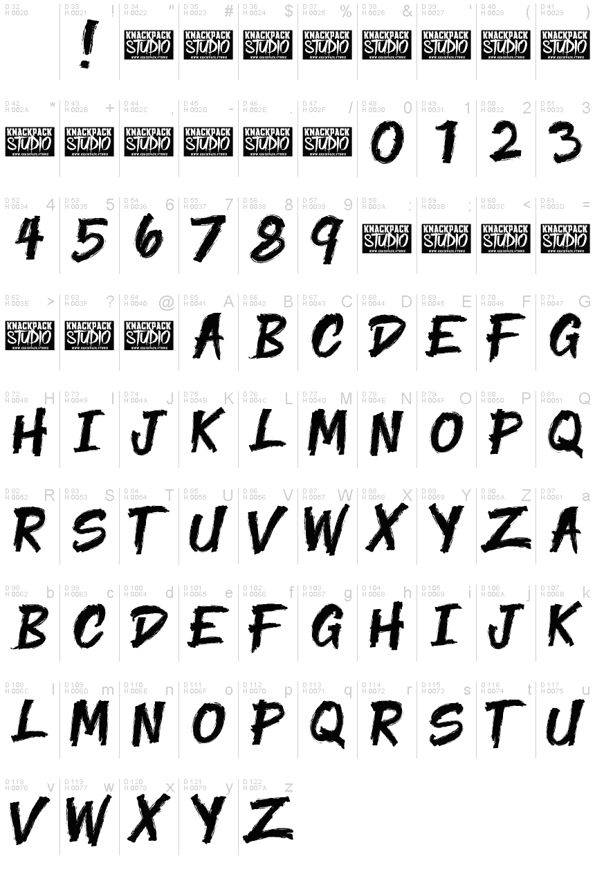 Latin de base - Table de caractères