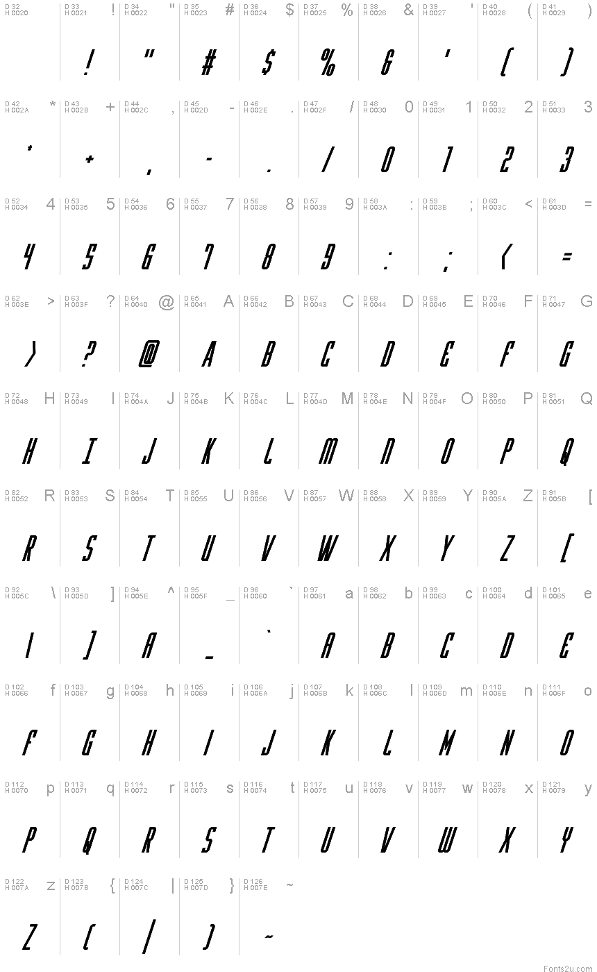 Y-Files Super-Italic font